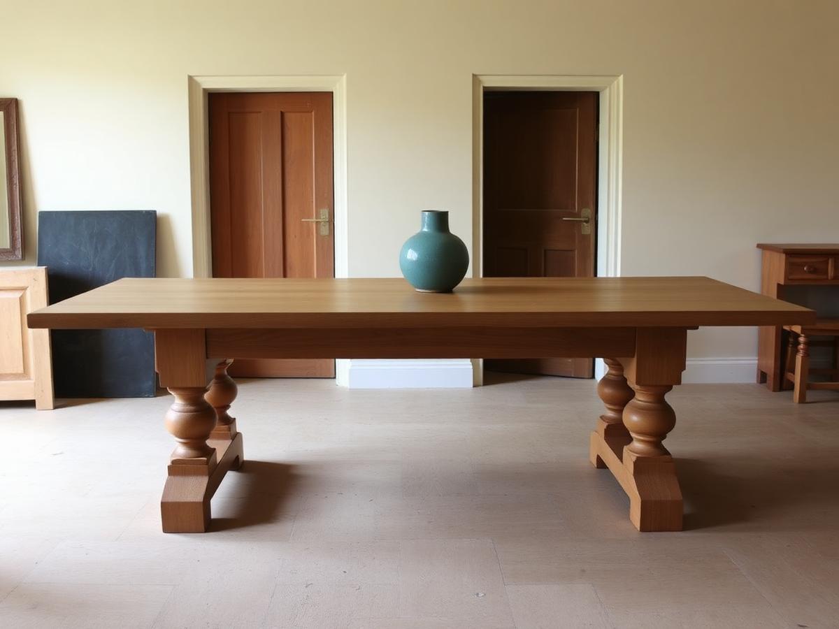 Oak refectory dining table